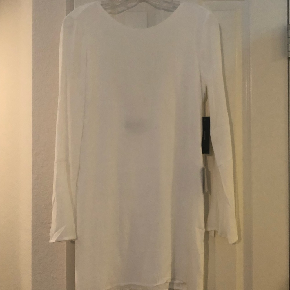 White open back midi dress